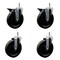 Service Caster 6'' Phenolic Wheel Swivel 7/16'' Grip Ring Stem Caster Set 2 Brakes, 4PK SCC-GR20S615-PHR-PLB-716138-2-S-2 - alternate 1